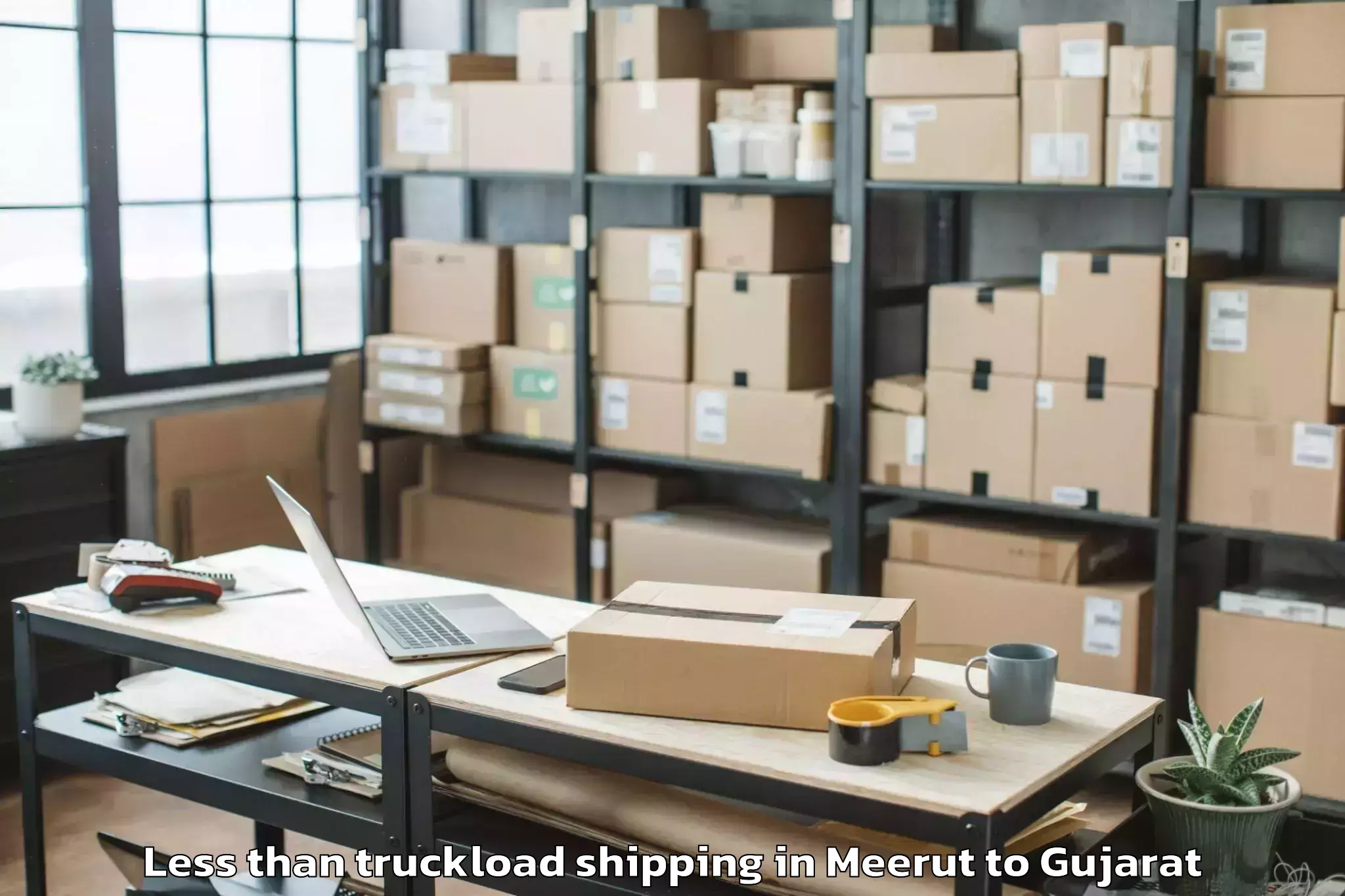 Trusted Meerut to Thasra Less Than Truckload Shipping